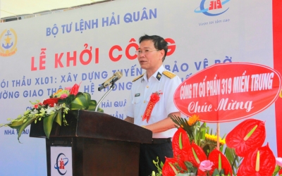 Công ty Cổ phần 319 Miền Trung/TCT 319 BQP: Tổ chức lễ khởi công Gói thầu XL01: Xây dựng tuyến kè bảo vệ bờ, đường giao thông, hệ thống điện chiếu sáng Công ty Cổ phần 319 Miền Trung/TCT 319 BQP: Tổ chức lễ khởi công Gói thầu XL01: Xây dựng tuyến kè bảo vệ bờ, đường giao thông, hệ thống điện chiếu sáng